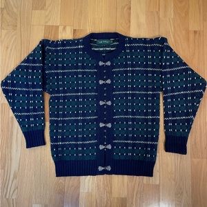 Scottish The Hop Scotch Shop Wool Chunky Knit Cardigan Sweater Size 1 (Petite S)